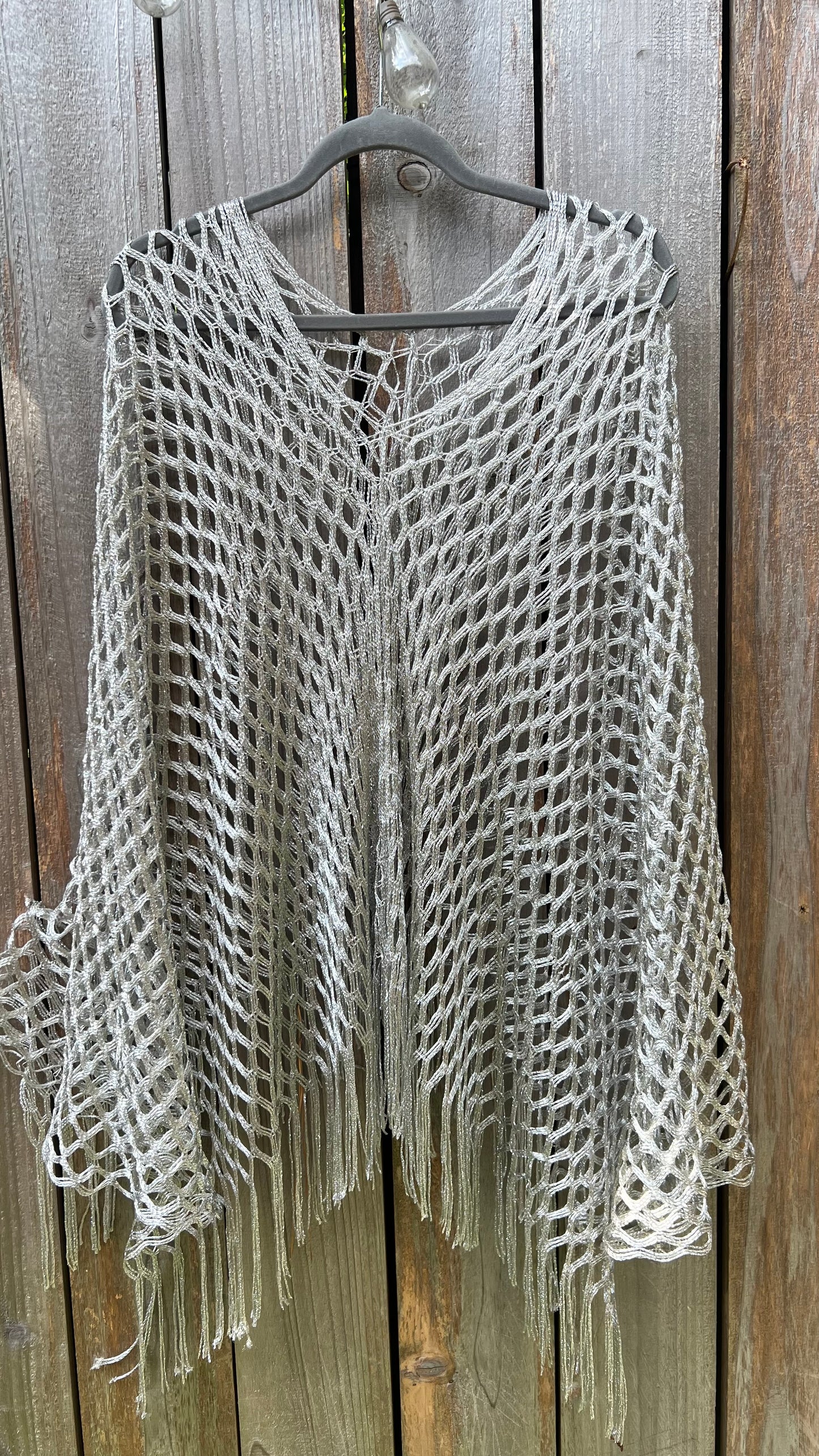 Light Grey Mesh Cover Up Top
