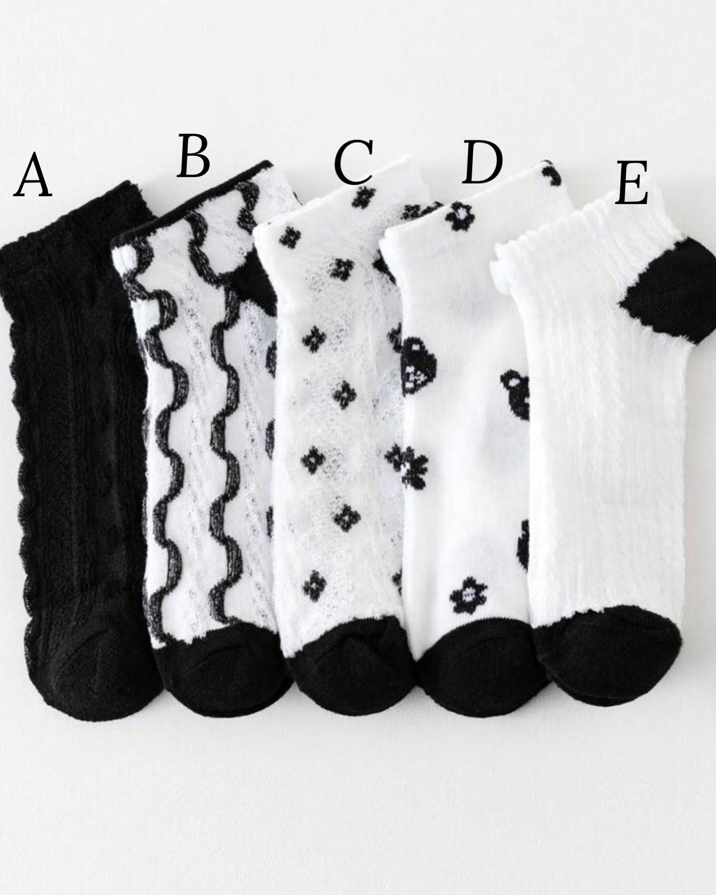 Allison Black Socks (Clearance)
