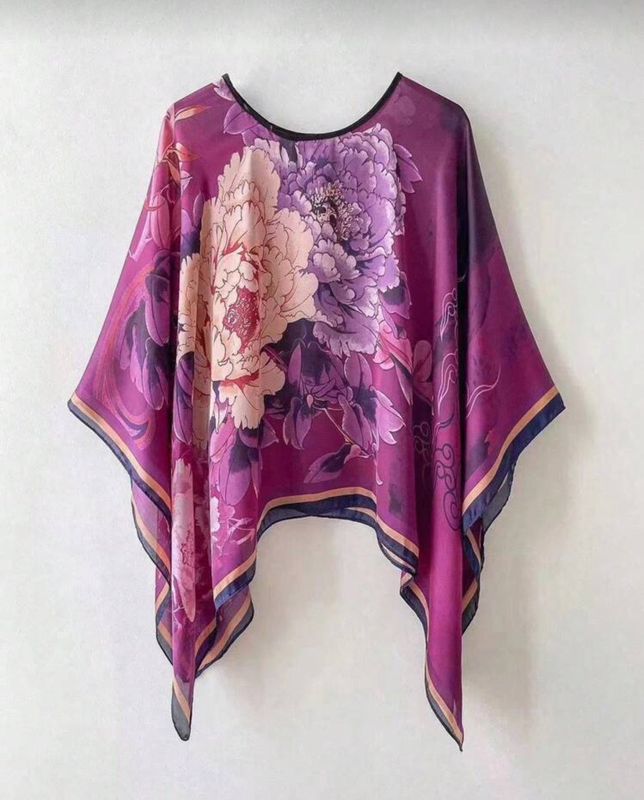 Petra a purple Poncho Kimono