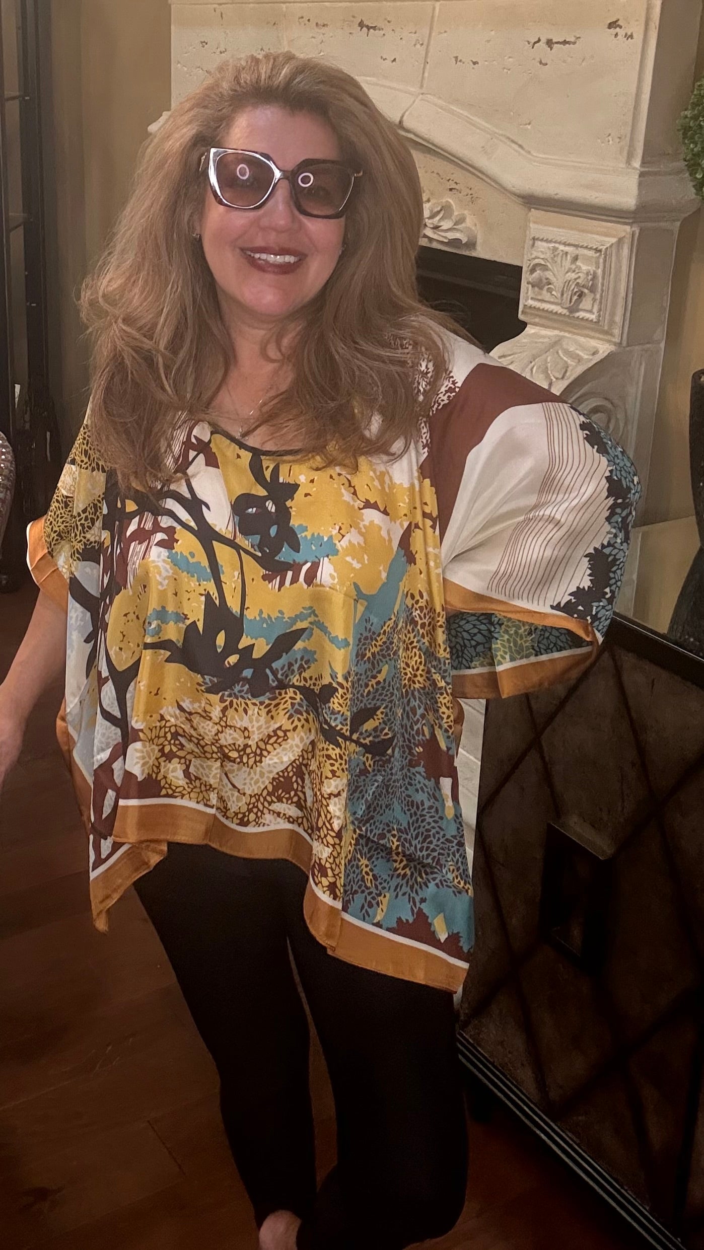 Frida Silky Poncho Top