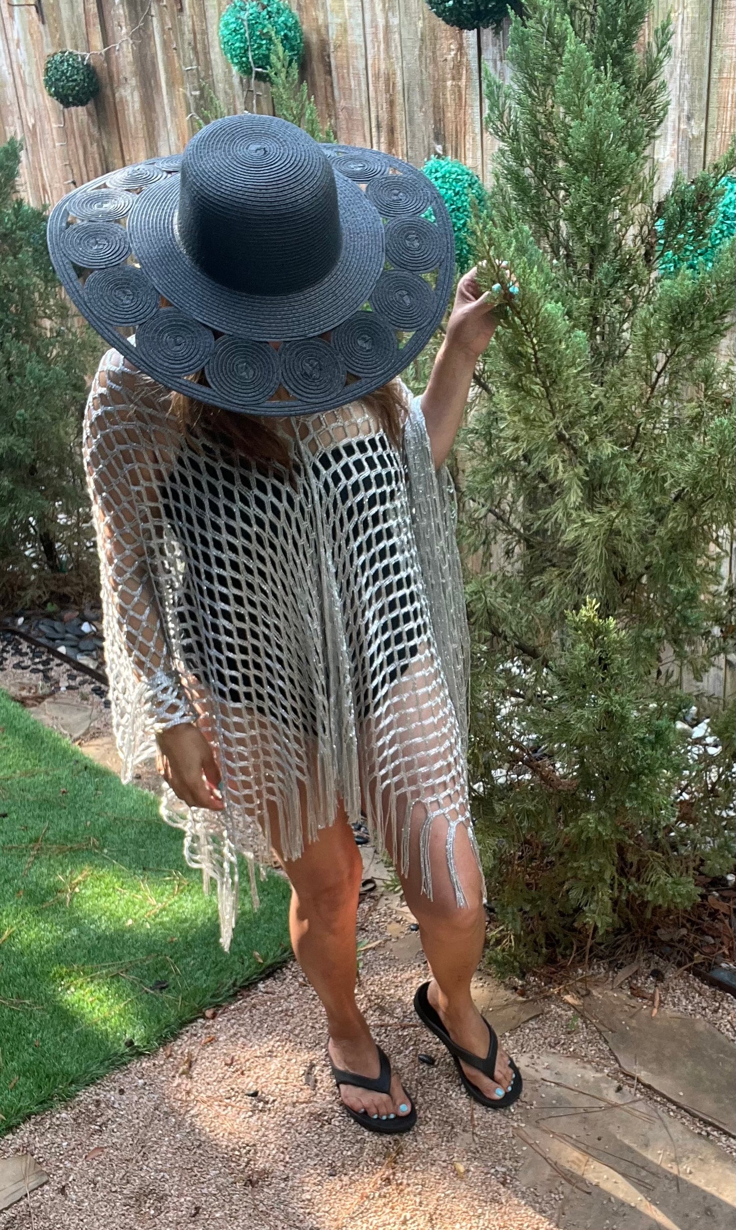 Silver Mesh Cover Top