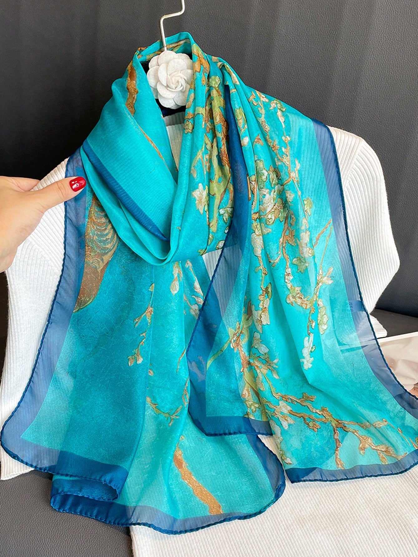 Agua Blue Scarve Top