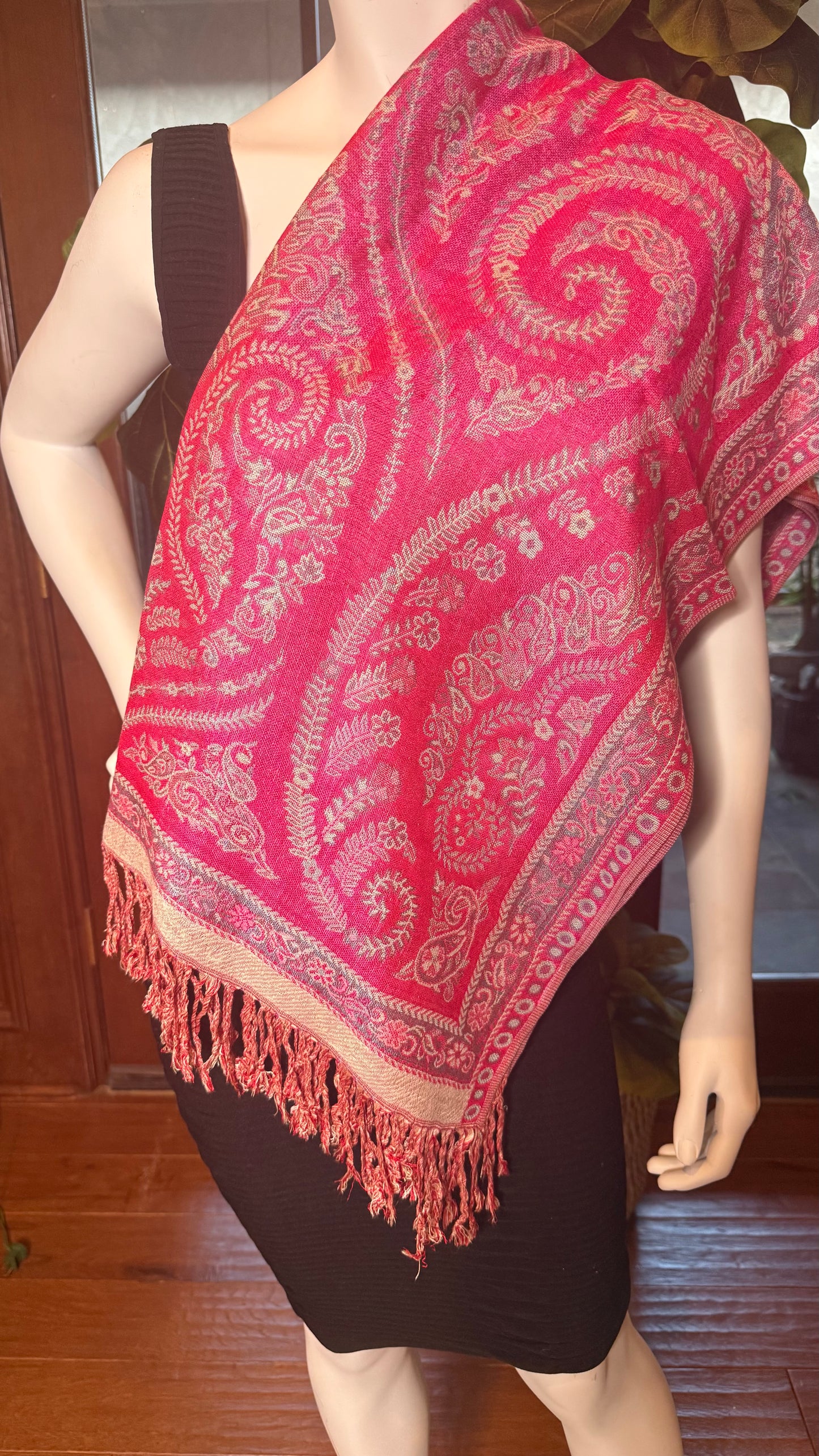 Hot Pink Shawl Pashmina Top