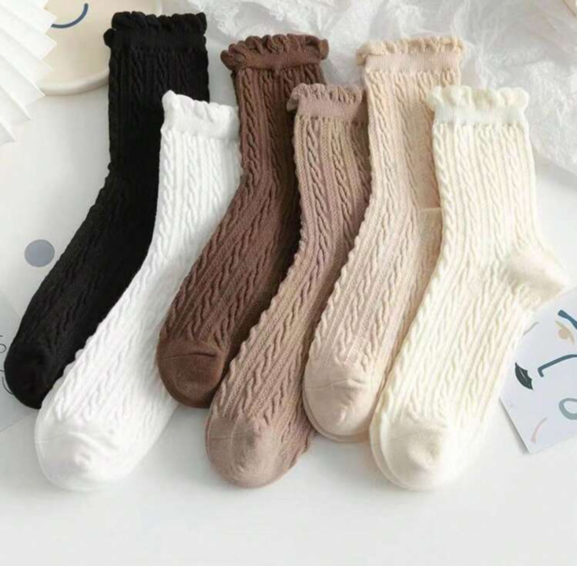Mocha Cable Socks (Clearance)