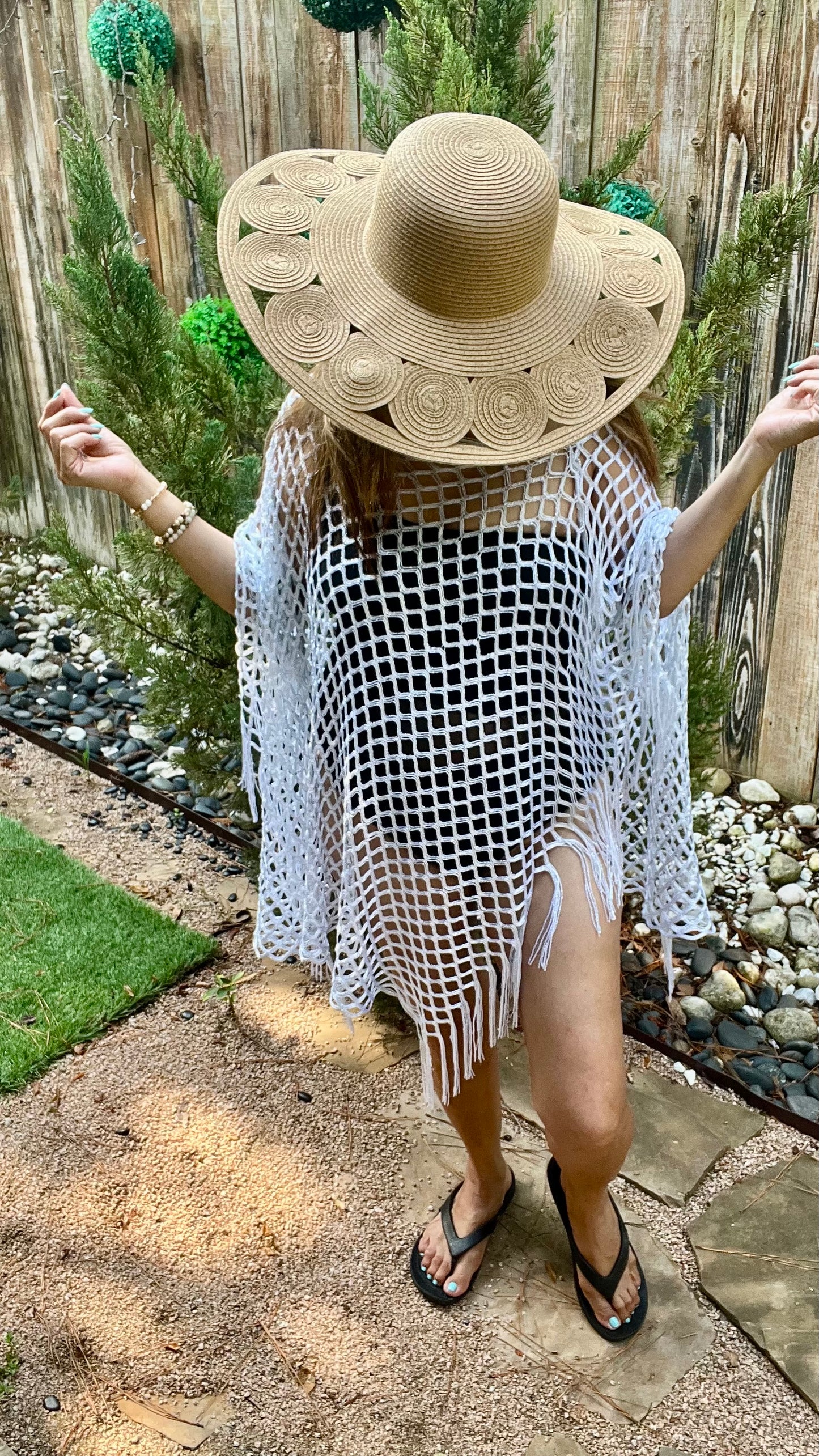 Light Grey Mesh Cover Up Top