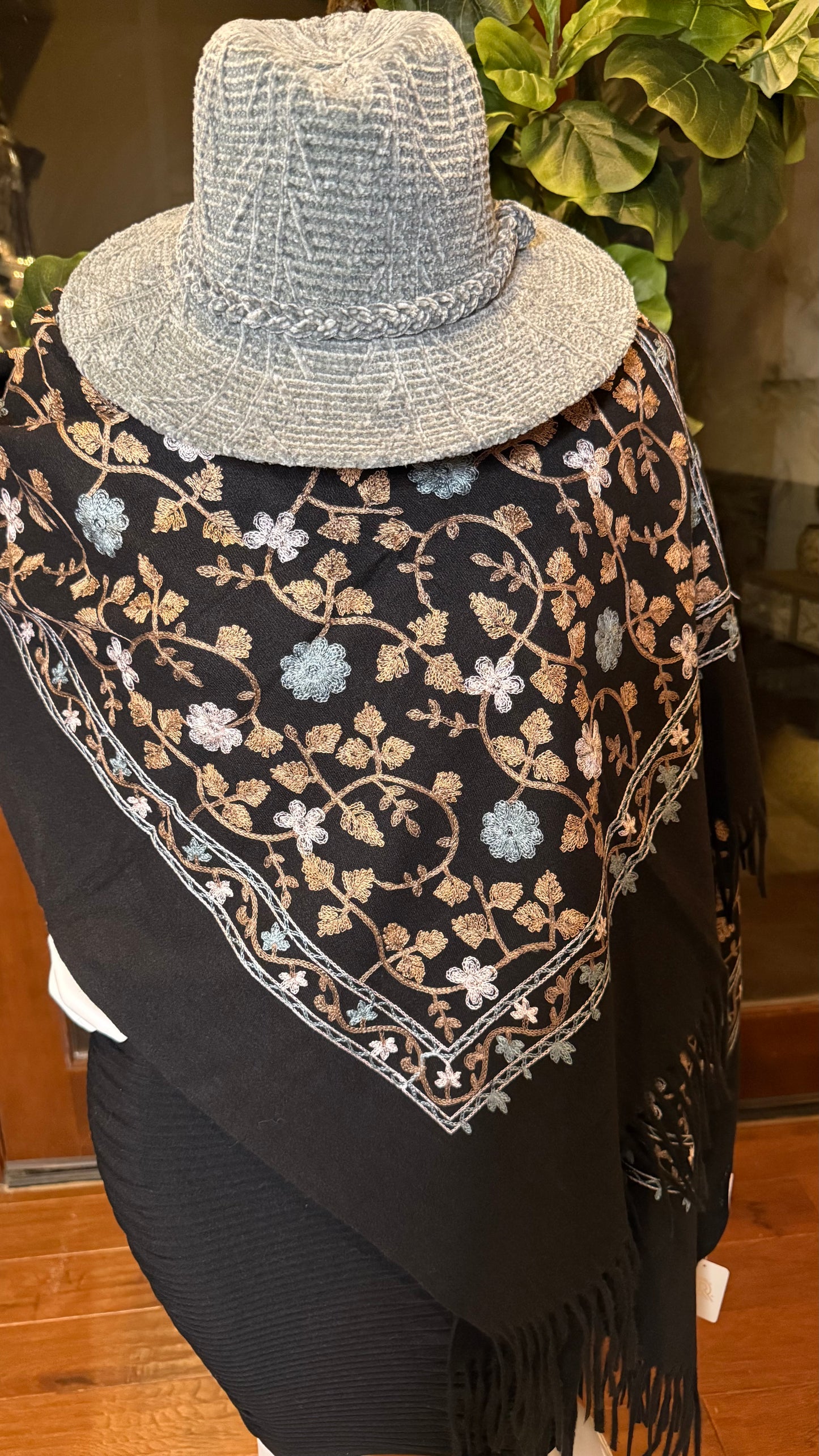 Daisy Embroidered Shawl Top