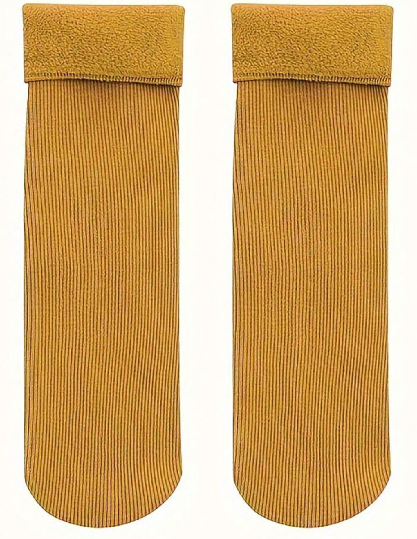 Mustard Fleece Socks