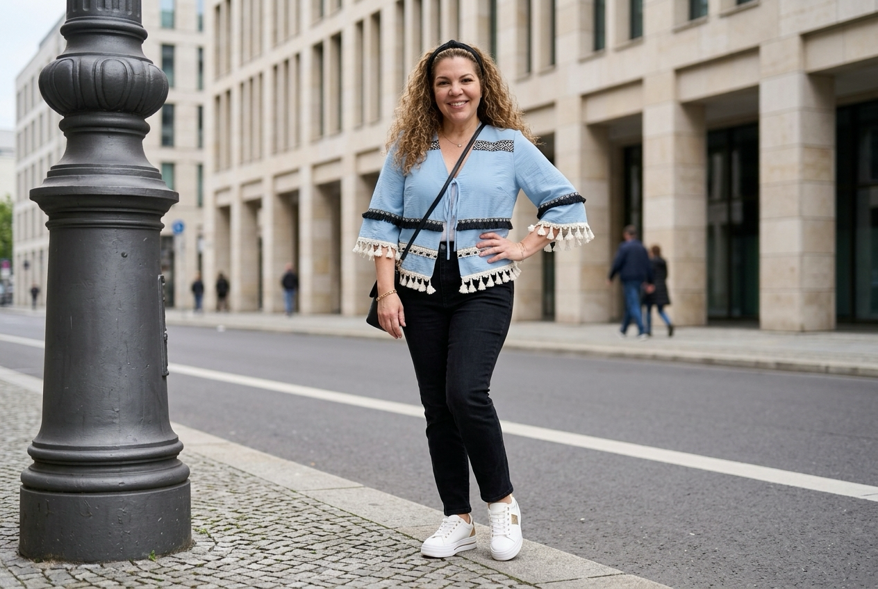 Lala Blue Cardigan Top