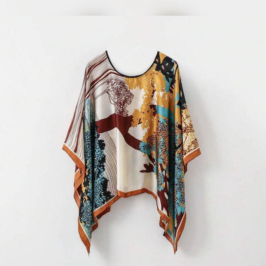 Frida Silky Poncho Top