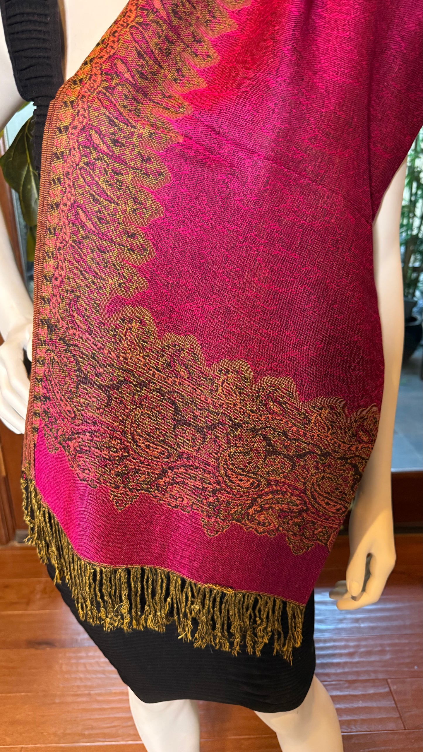 Hot Pink Shawl Pashmina Top