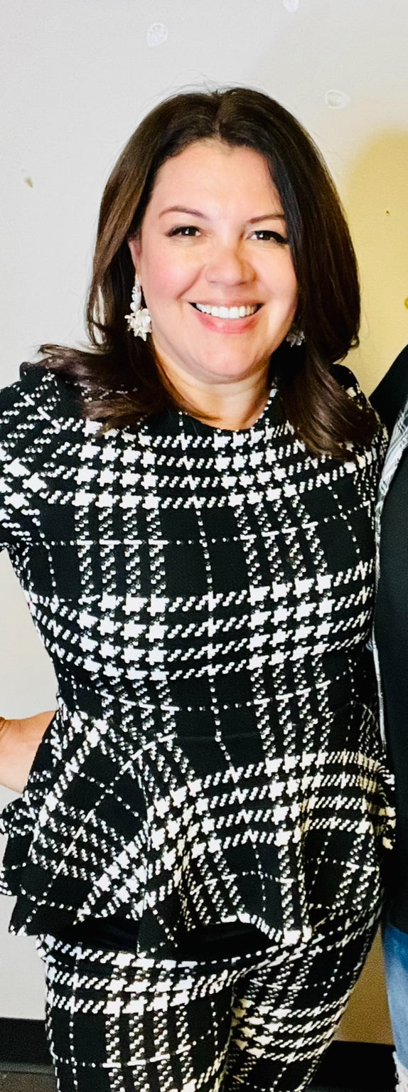 Celina  Black and White Top