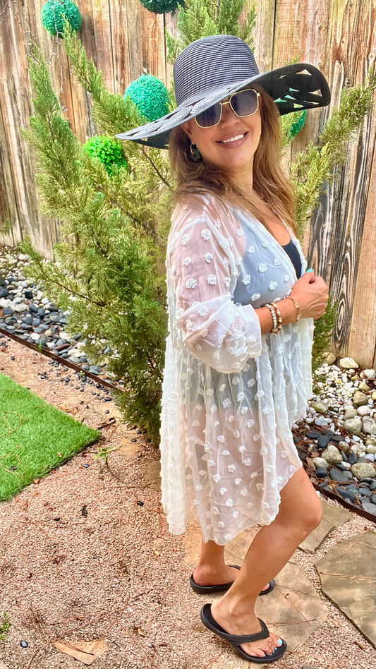 White High Low Kimono Top