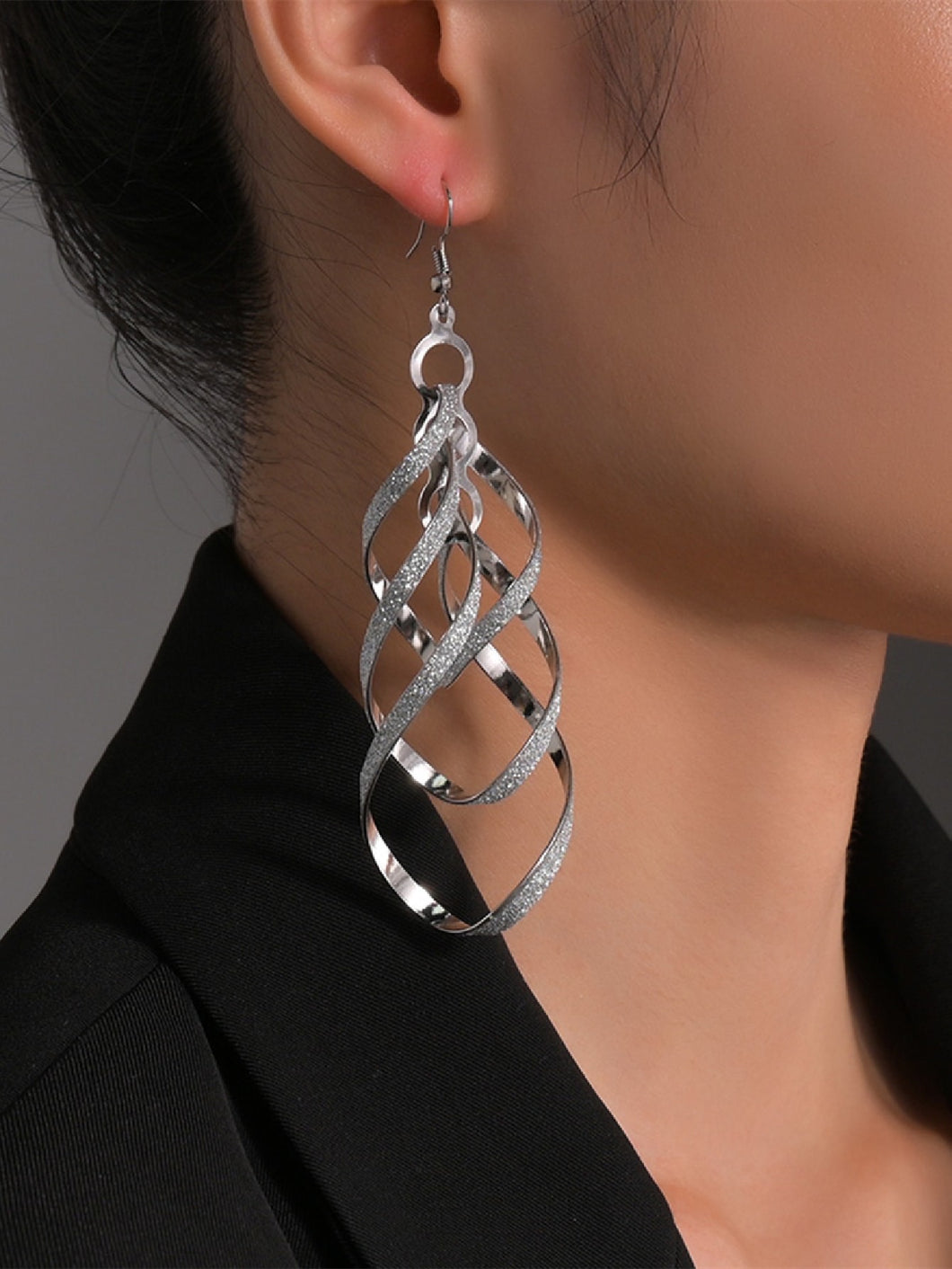 Spiral Silvery Earrings