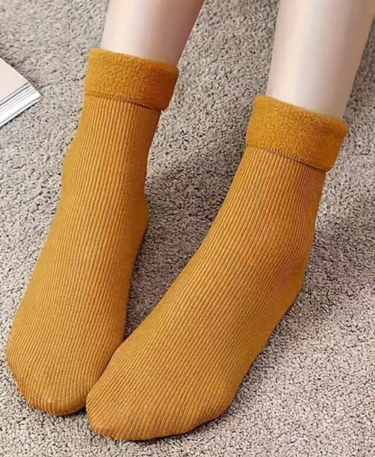 Mustard Fleece Socks