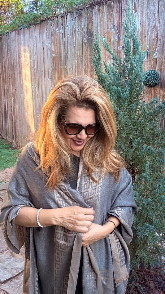 Rhena Silver Shawl Top