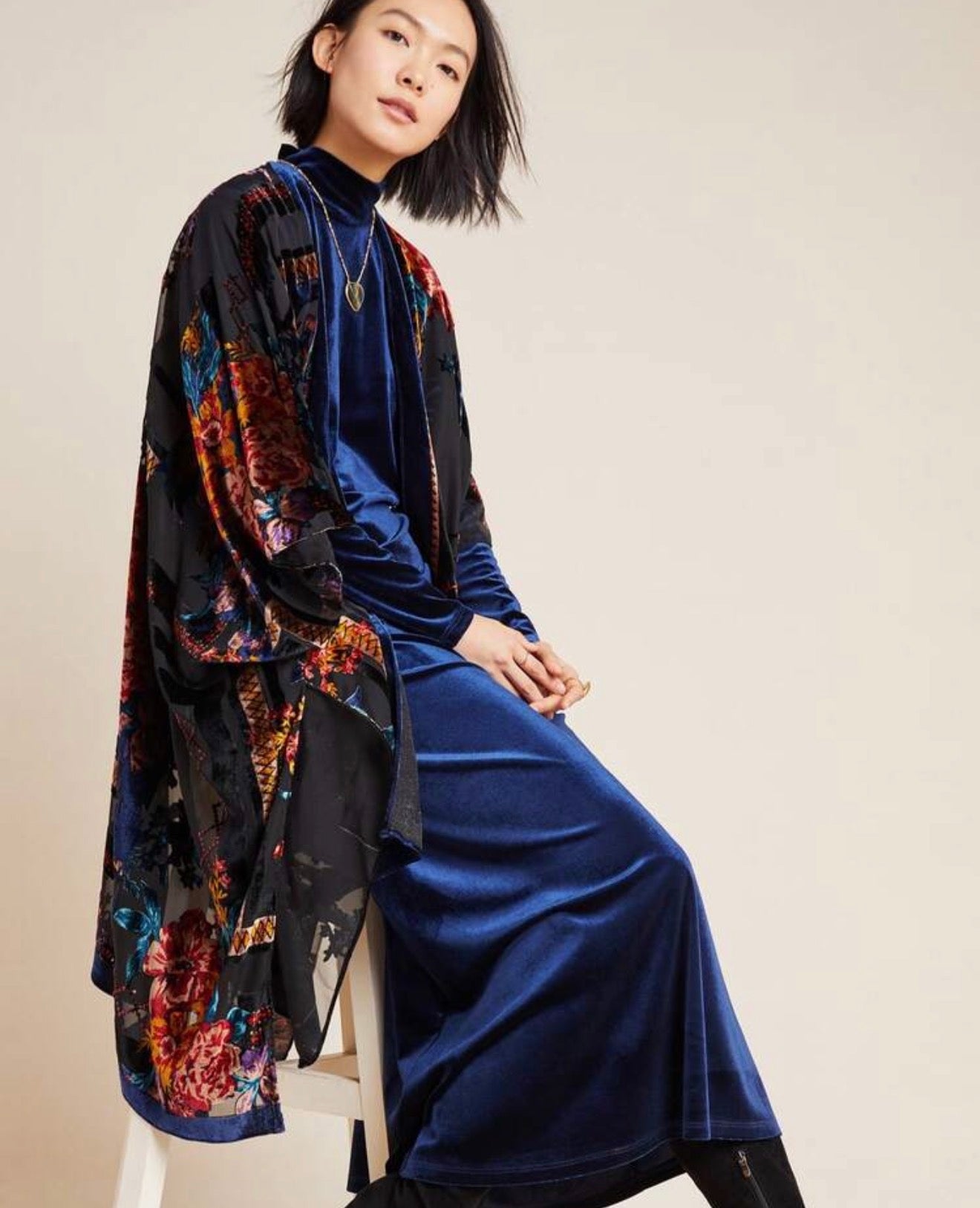 Burn Out Kimono Top