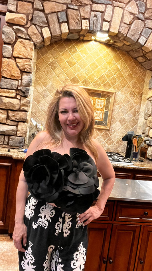 Noir Flower Top
