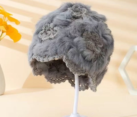 Grey Faux Fur Hat