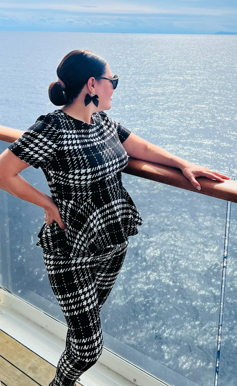 Celina  Black and White Top