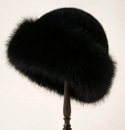 Dedra Black Furry Hat