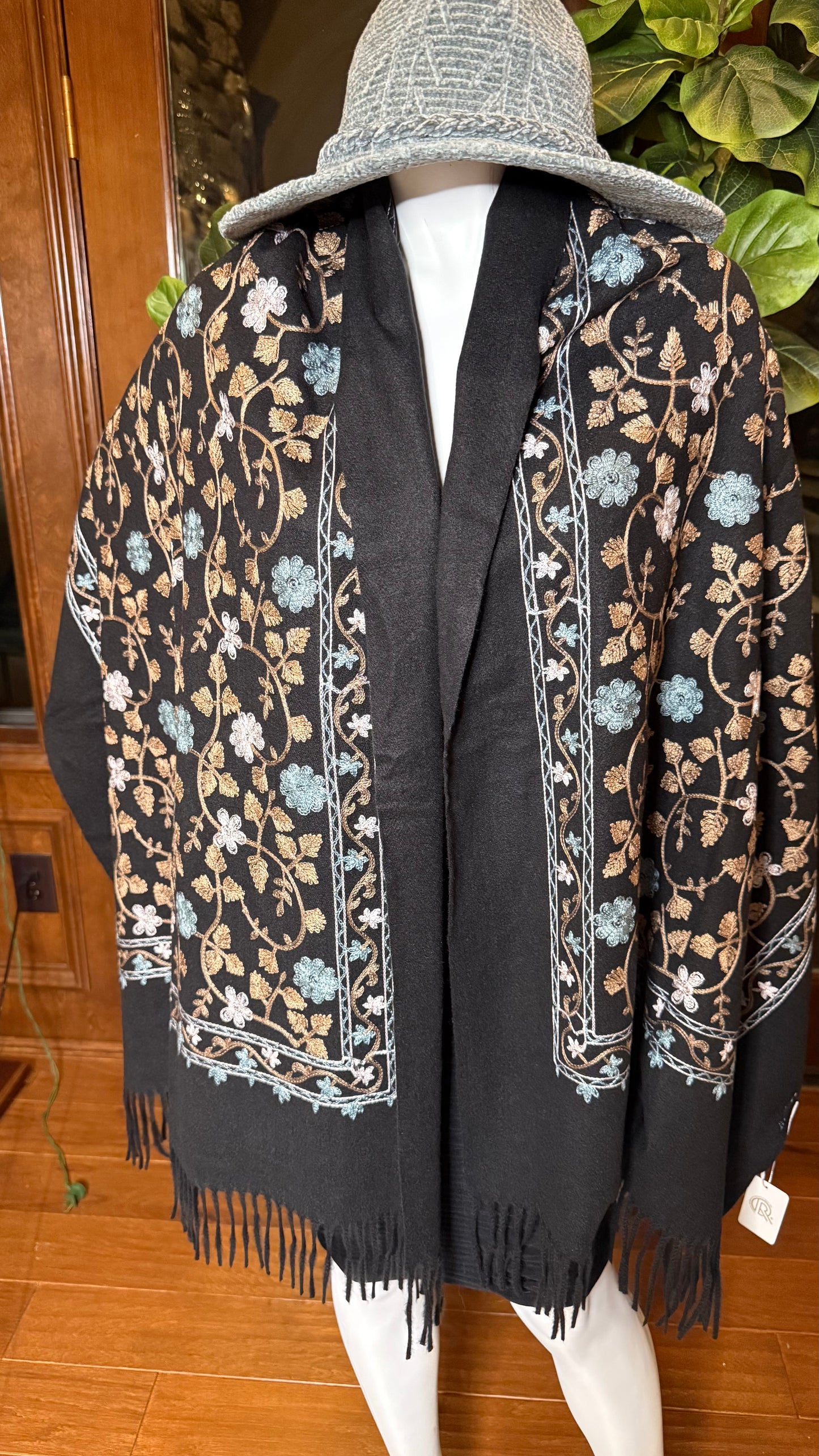 Daisy Embroidered Shawl Top