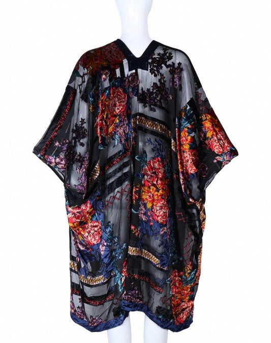 Burn Out Kimono Top