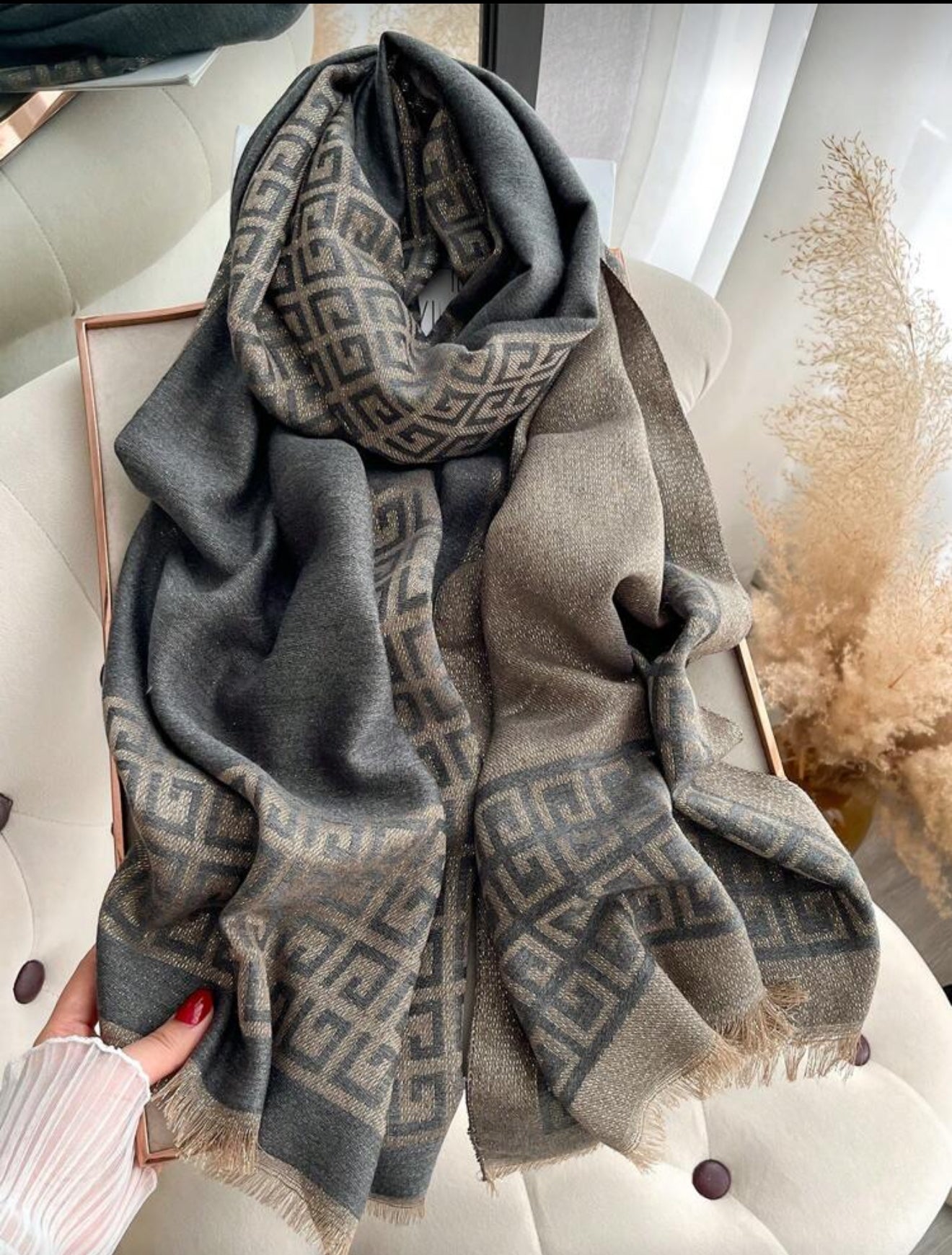 Rhena Silver Shawl Top