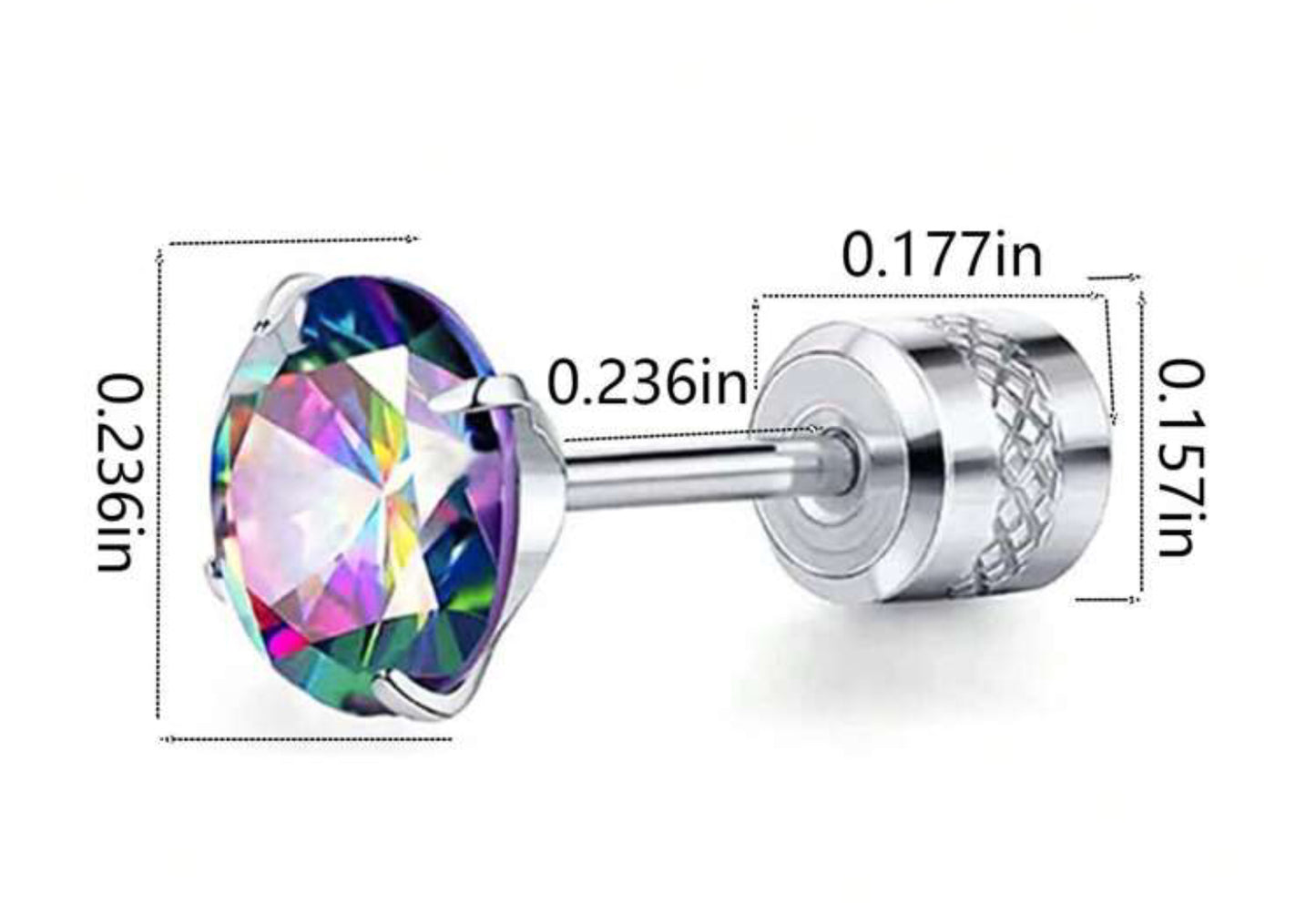 Iridescent No Post Earrings