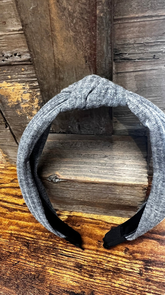 Grey Knotted Headband