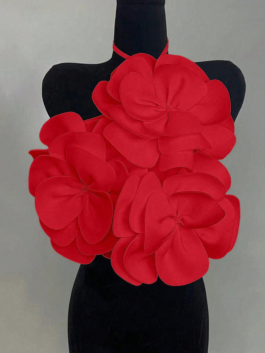 Red Rouge Flower Top