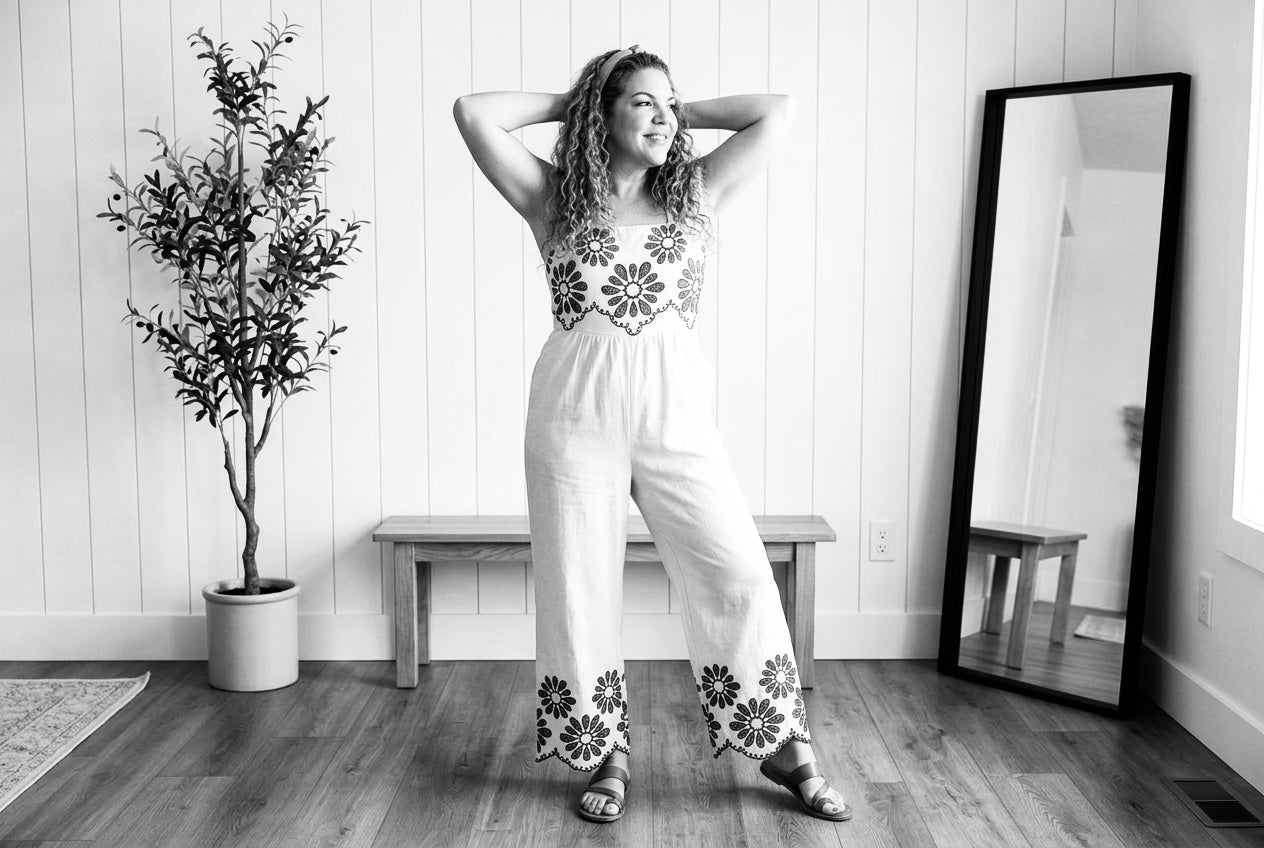 Emmy Embroidered Jumper with flowers on Top