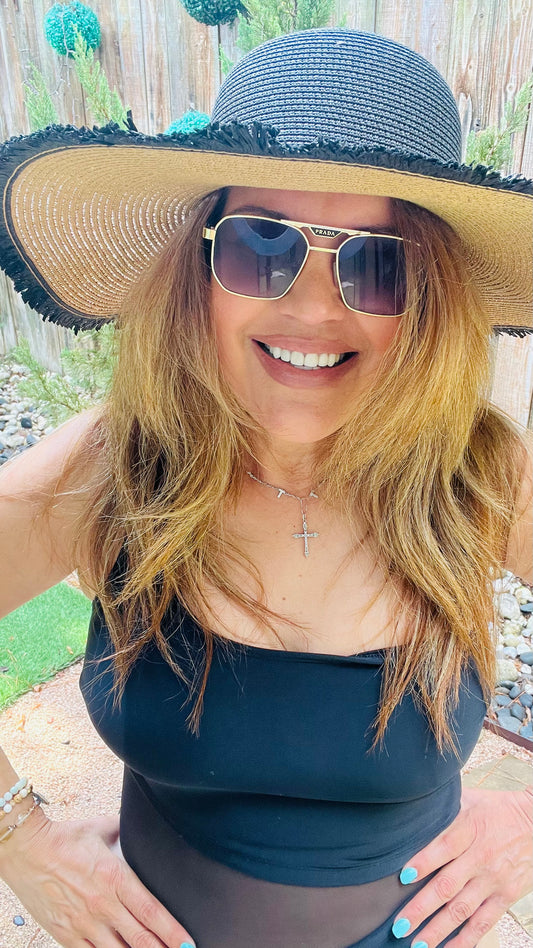 Tahití Black and Natural Hat