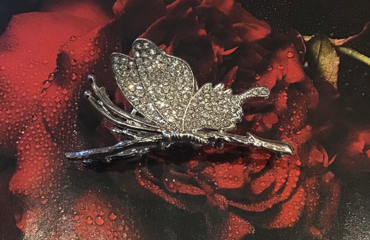 Silver Butterfly Hair Clip (Clearance)
