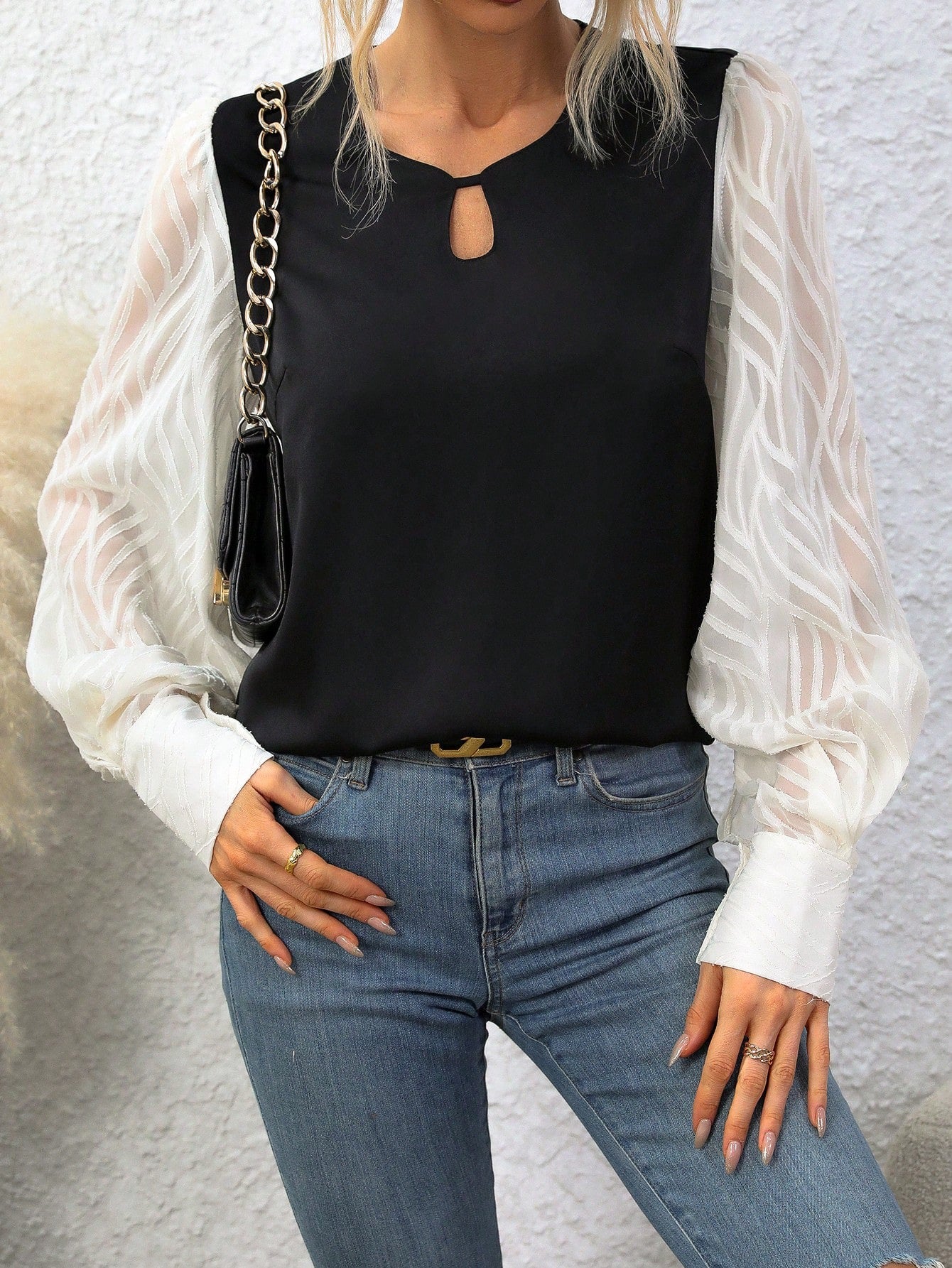 Vivi Black and Cream Top