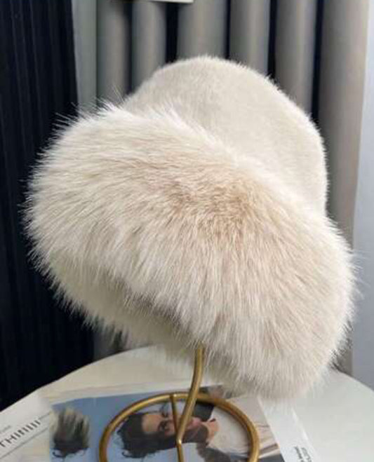 Ashley Furry Soft Beige Hat