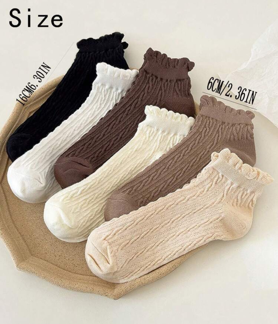 Brown Cable Knit Look Socks ( Clearance)