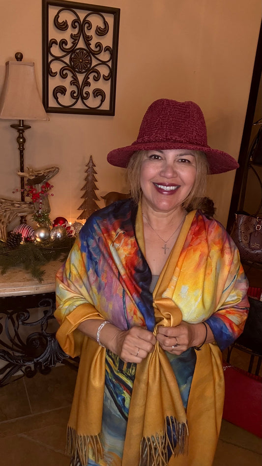 Carlita Colorful Scarf Top