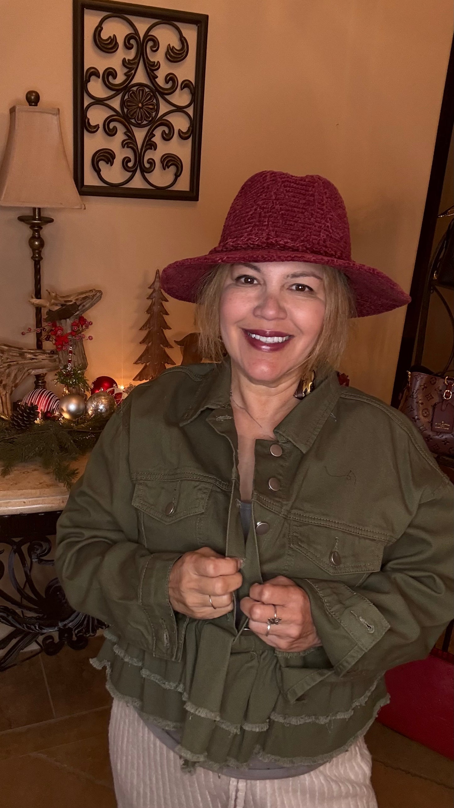 Army Green Denim Jacket Top