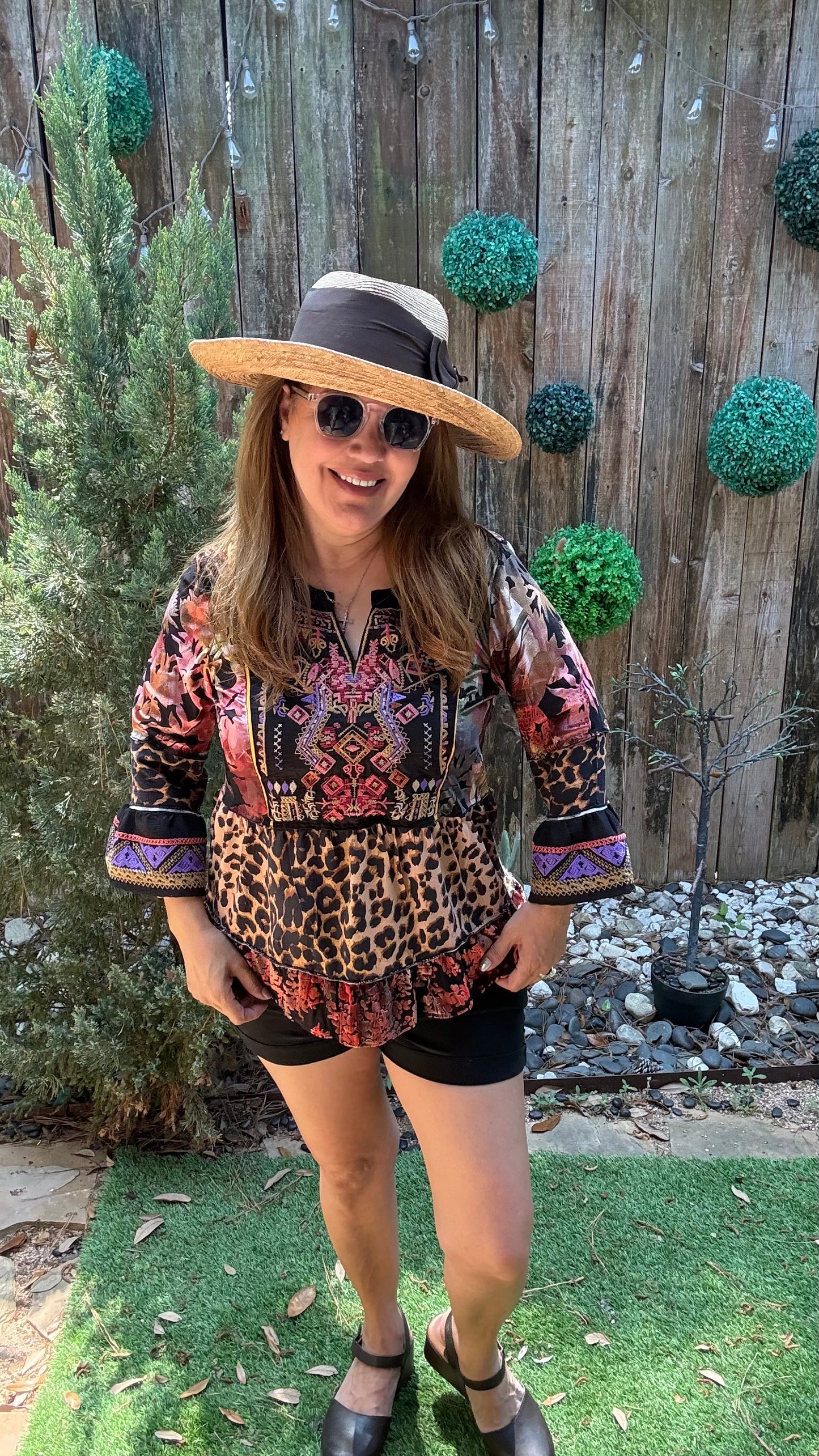 Leopard Embroidered Top