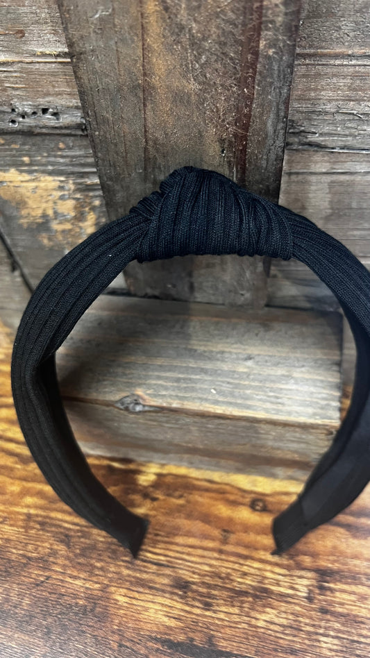 Black Ribbed Headband