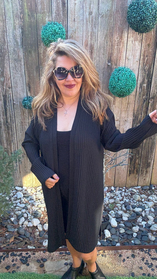 Marky Black Cardigan Top