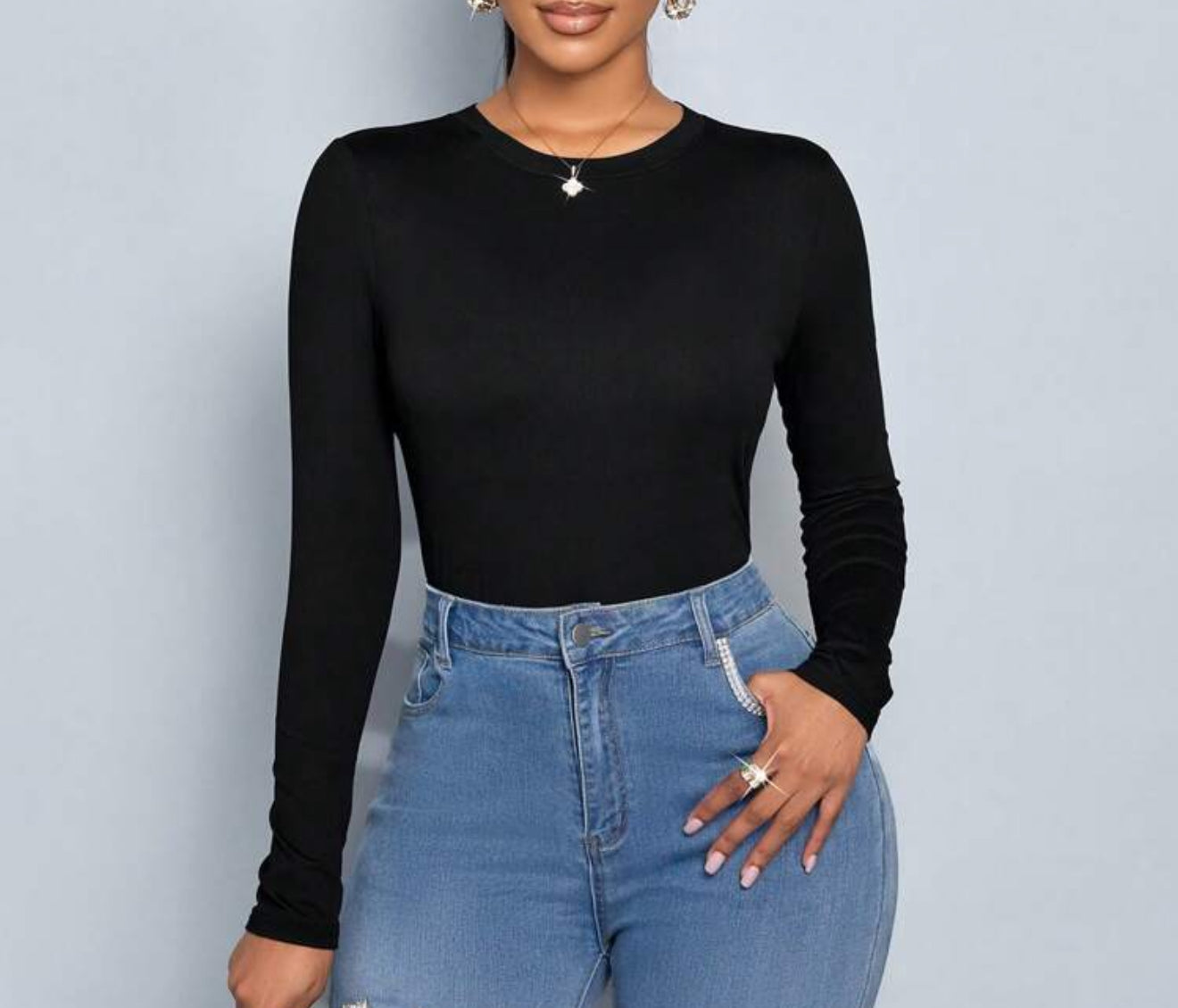 Brenda Basic Black Tee