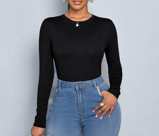 Brenda Basic Black Tee