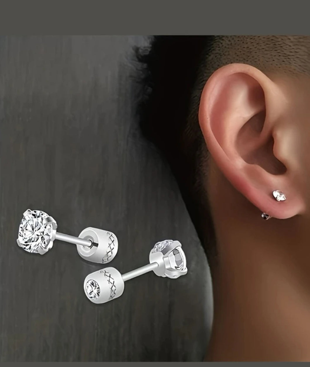 Diamante Screw Back Earrings