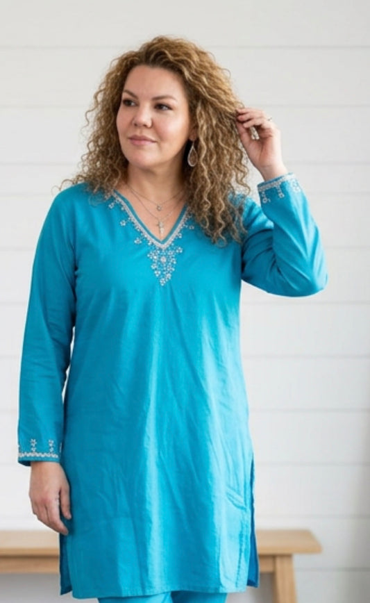 Saya Turquoise Top