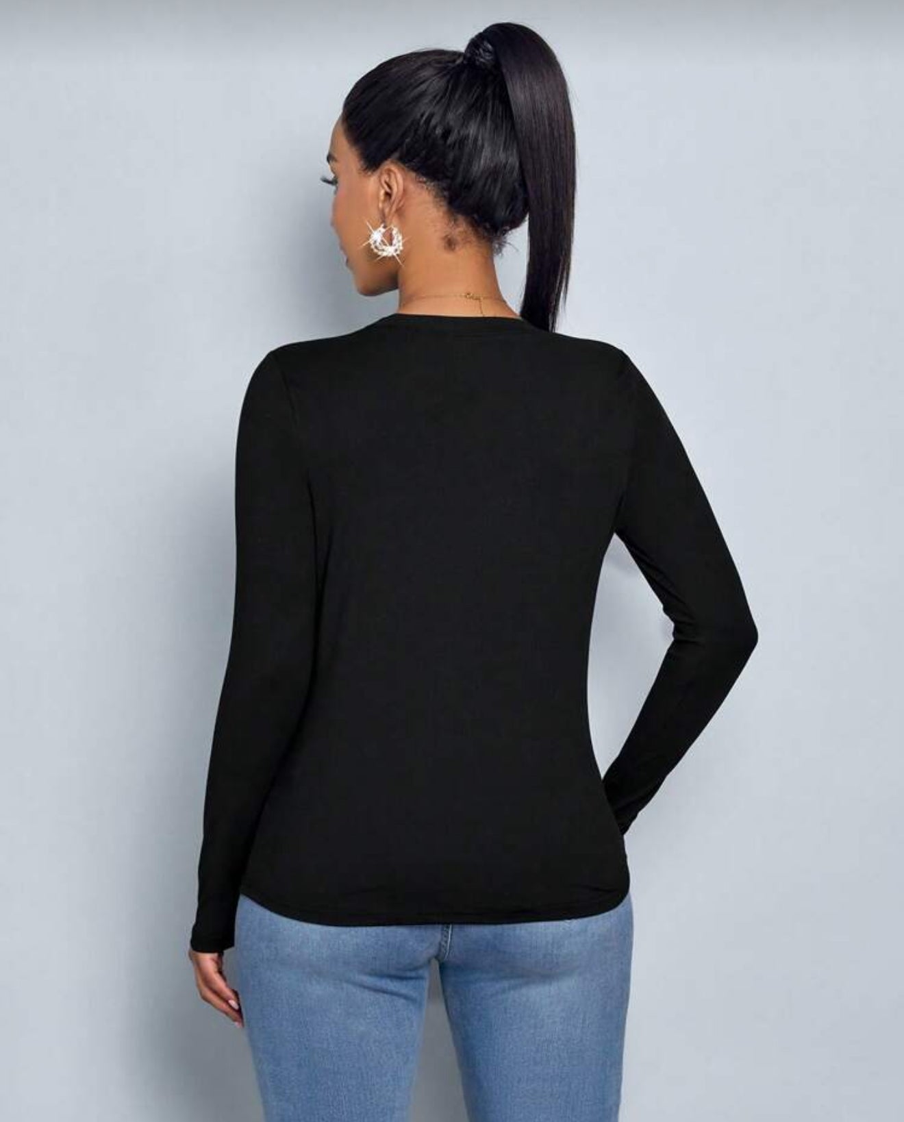 Brenda Basic Black Tee