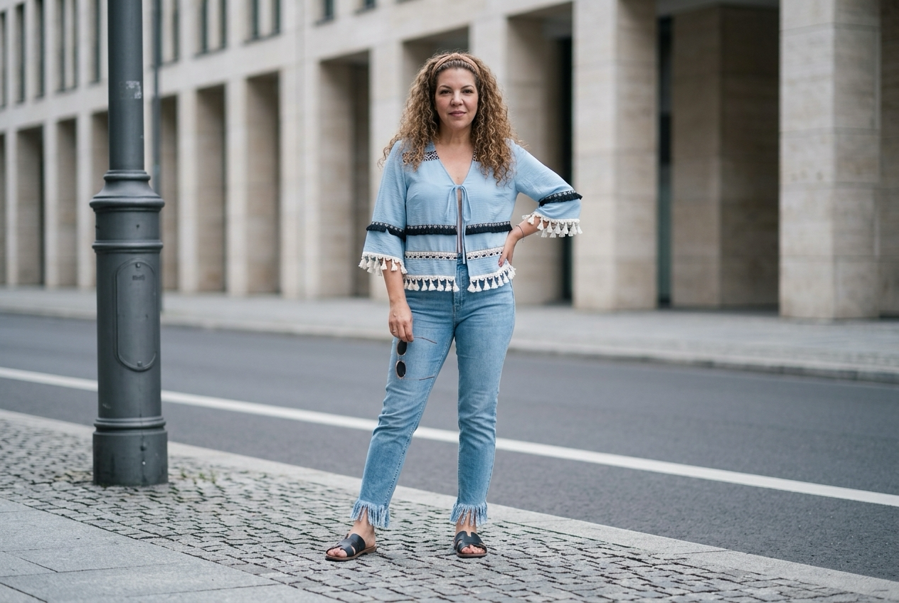 Lala Blue Cardigan Top