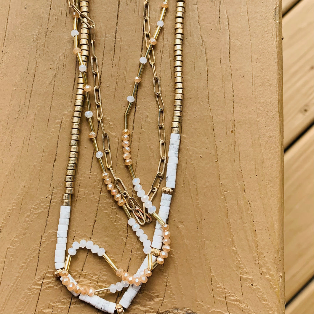 Light and Airy Three Strand Necklace Set