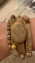 Load image into Gallery viewer, Lina Leather and Stone Wrap Around  Bracelet
