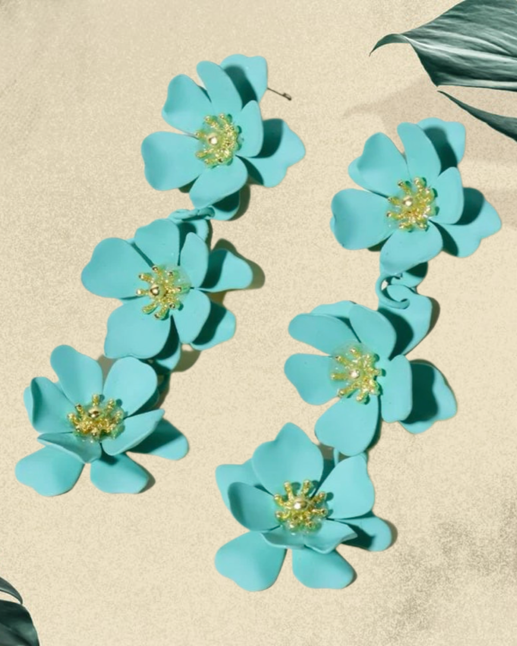 Turquoise Floral Earrings